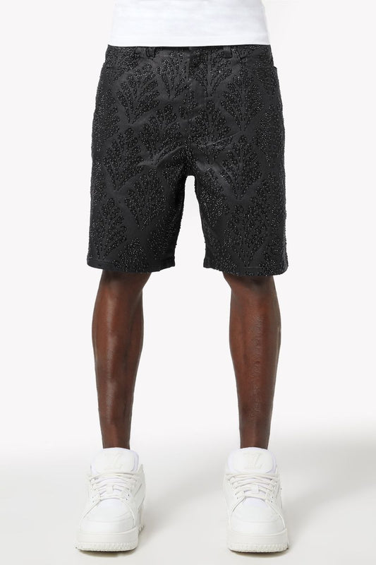 Guapi - All Black Embellished Denim Jean Shorts V2
