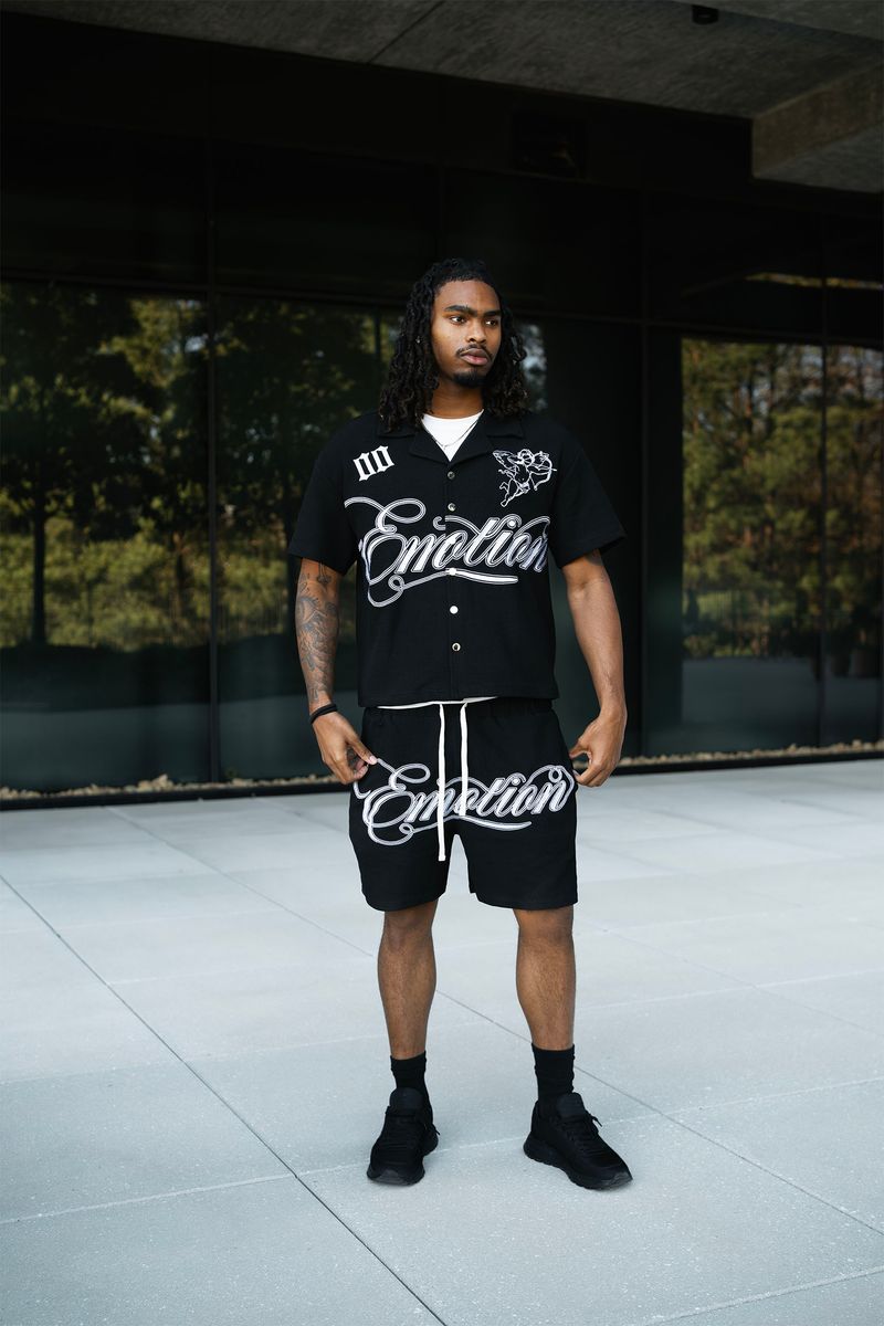 Mixed Emotion - Black Signature Short Set