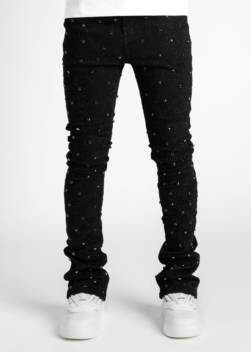 GUAPI - All Black Embellished Denim Jean