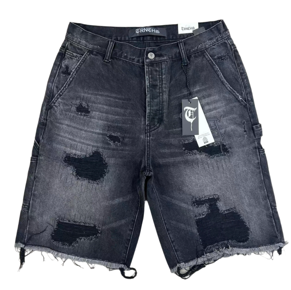 TRNCHS - "JENEEN" Black Wash Denim Short