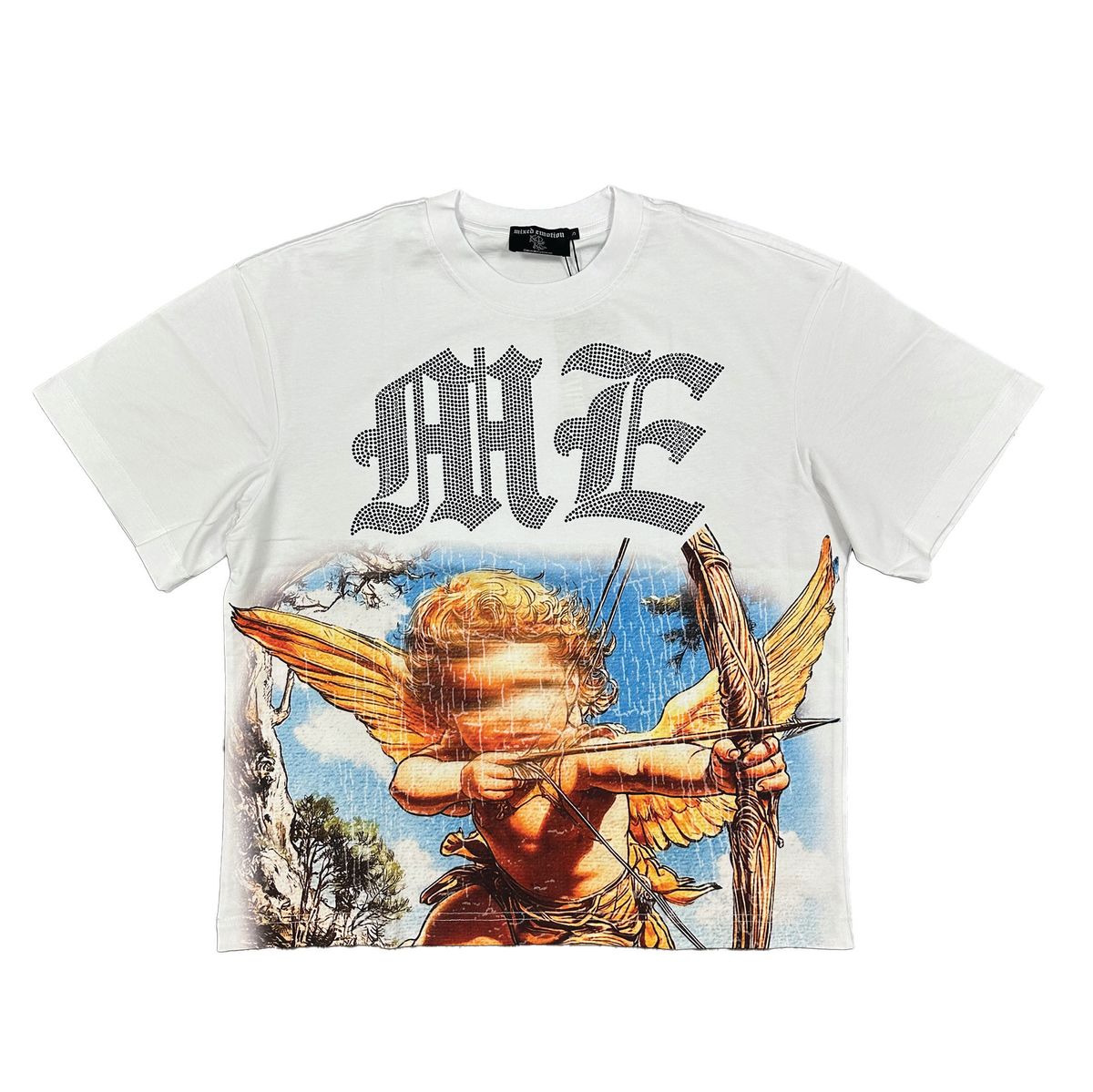 Mixed Emotion - White Angel Rhinestone Tee