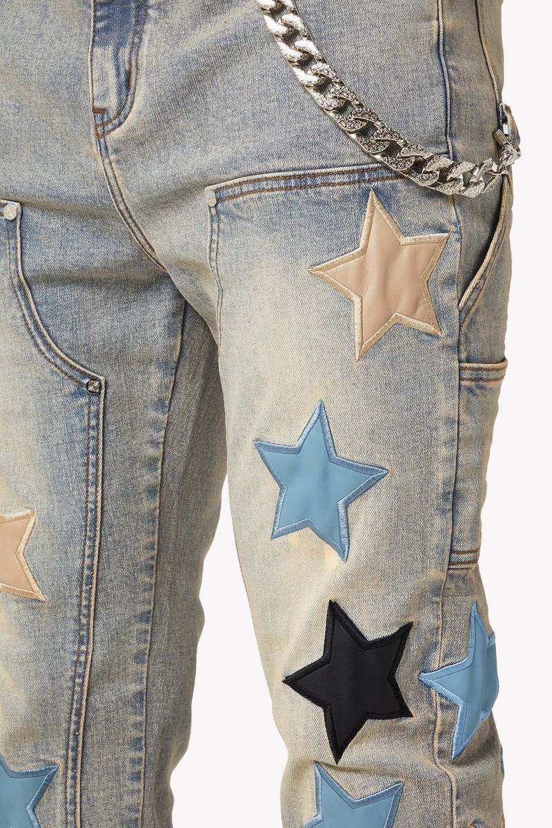 Guapi - Powder Blue Vintage Stars Denim Jean