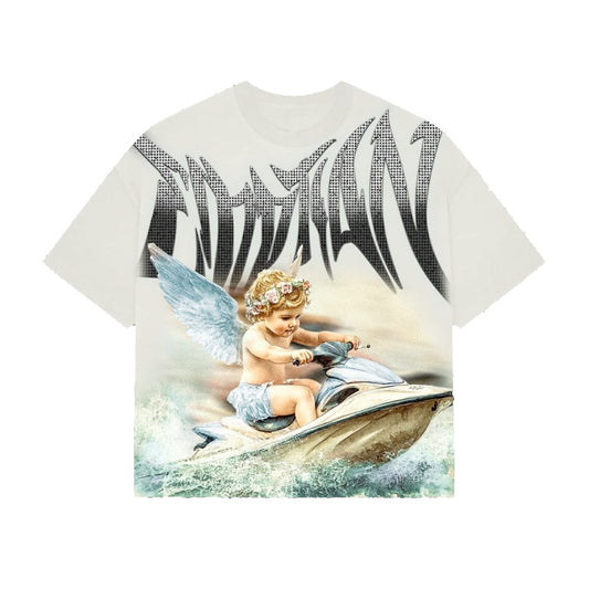 Mixed Emotion - Cream ‘Jetski’ Rhinestone Tee