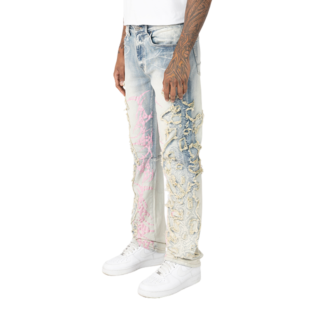 Smoke Rise - FRAY PATCH FASHION JEANS