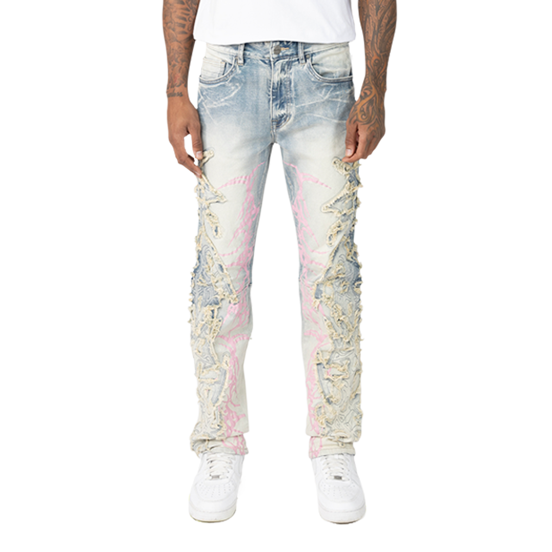 Smoke Rise - FRAY PATCH FASHION JEANS