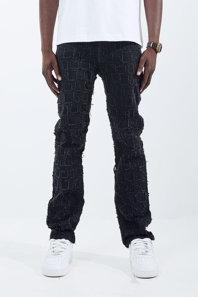 BLCK Light - MEN'S STRAIGHT FIT PATCH WORK JEANS