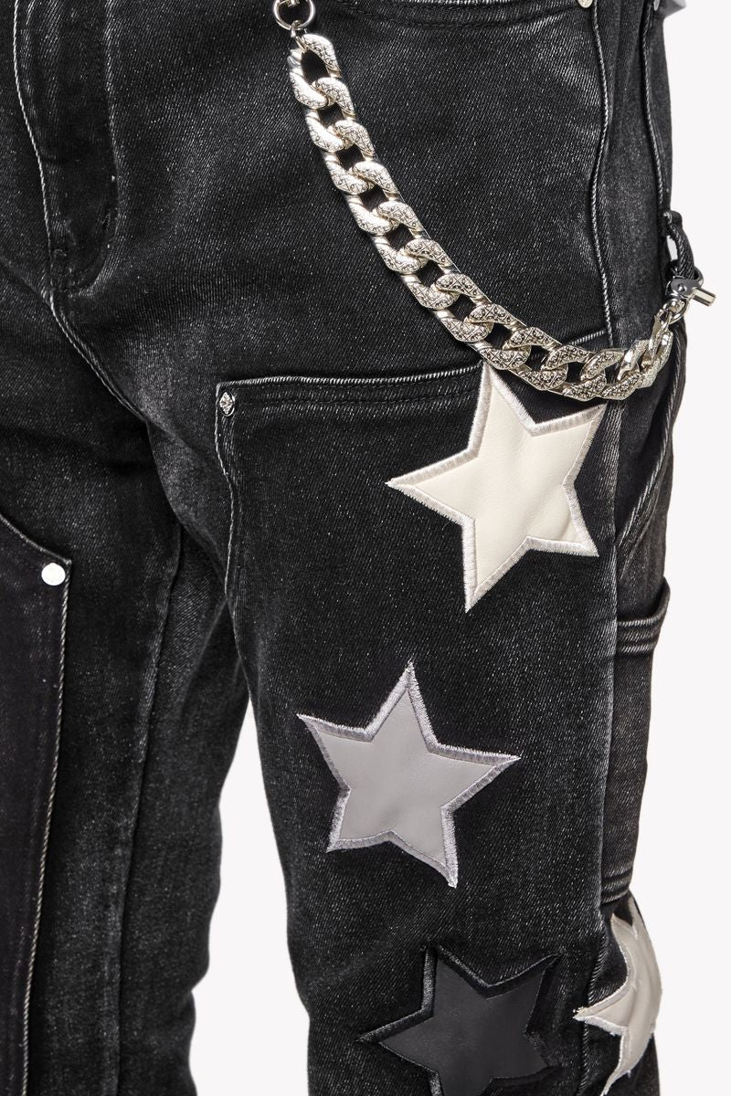 Guapi - Obsidian Black Vintage Stars Denim Jean