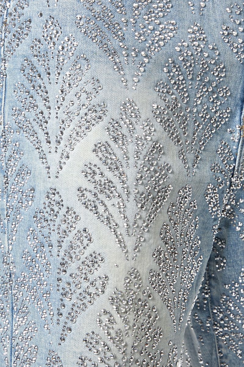 Guapi - Aqua Blue Embellished Denim Jean Shorts V2