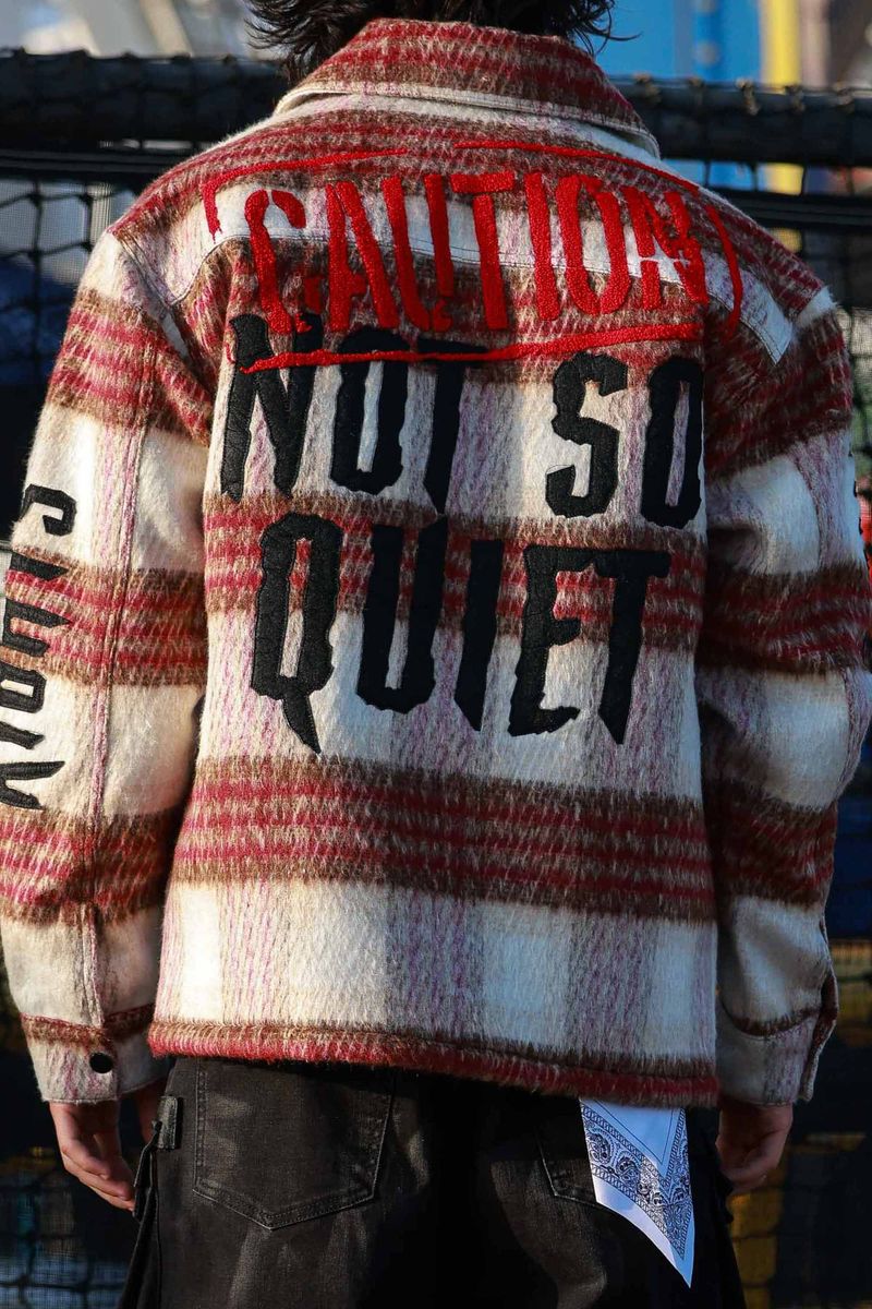 First Row - “CAUTION NOT SO QUIET” Flannel Jacket
