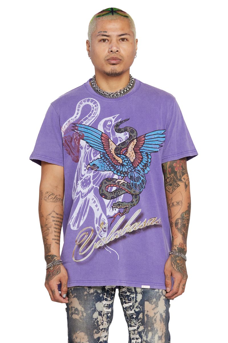 VALABASAS - "UP ABOVE" VINTAGE PURPLE TEE