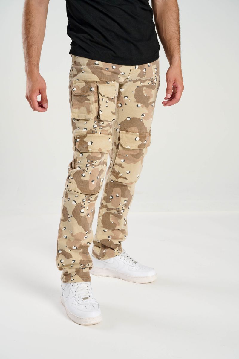 Taker - "SLIM STRAIGHT" CAMO PANTS WITH MULTI POCKETS