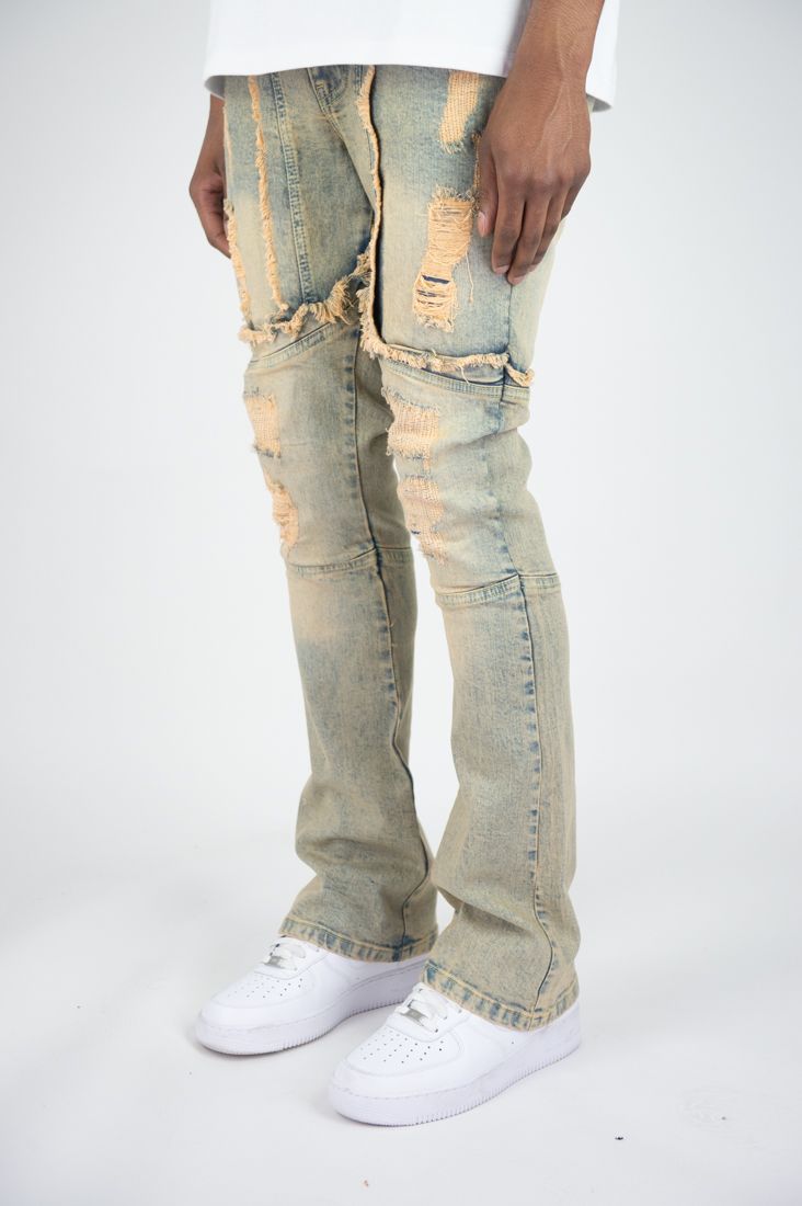 BLCK Light - MEN'S FLARE FIT PREMIUM WASH DENIM