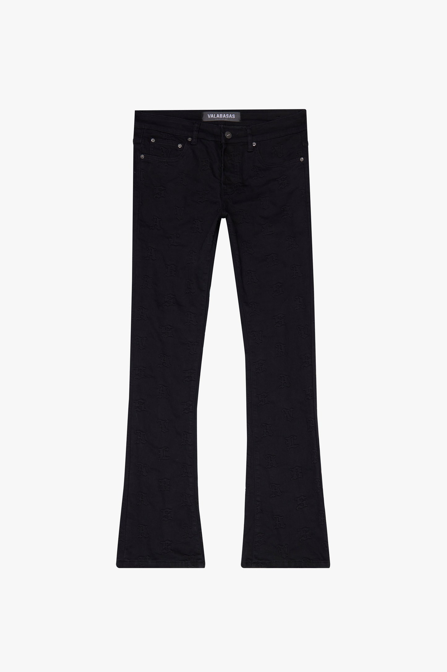 VALABASAS - "FRITH” BLACK STACKED FLARE JEAN