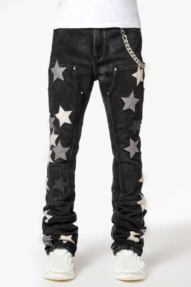 Guapi - Obsidian Black Vintage Stars Denim Jean