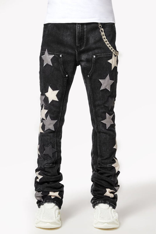 Guapi - Obsidian Black Vintage Stars Denim Jean