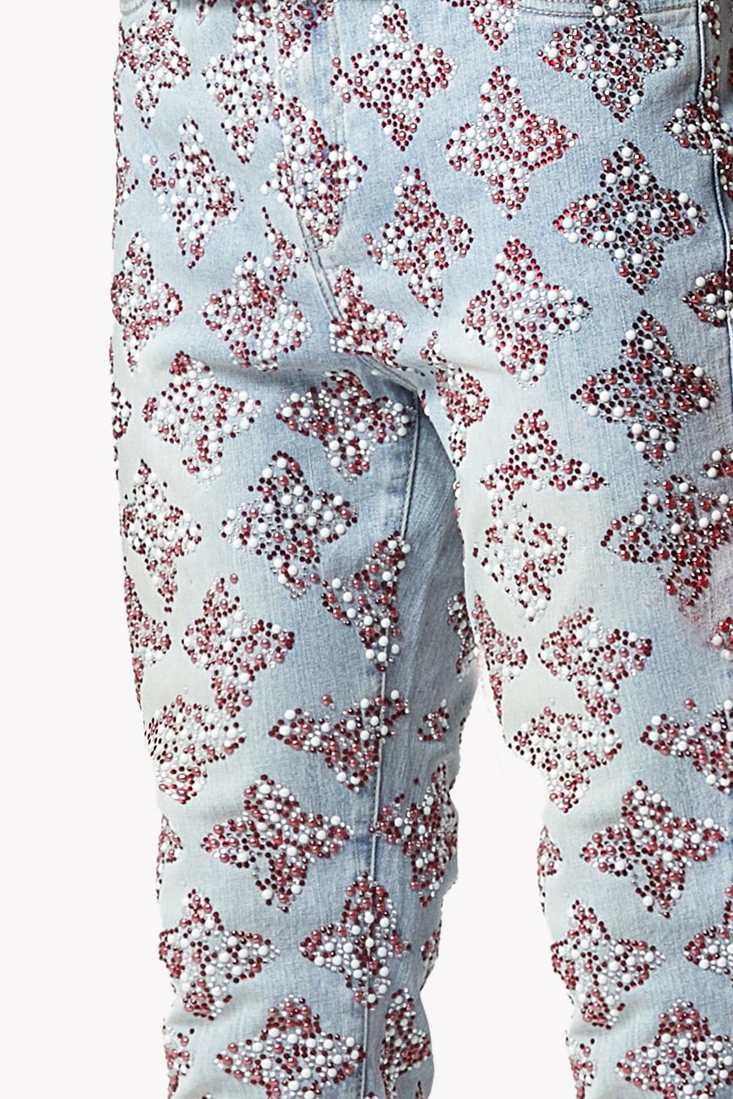 Guapi - Aqua Blue Embellished Denim V3 Jean