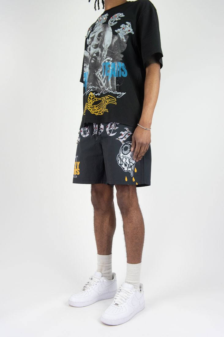 REBEL MINDS - HEAVY TEARS RHINESTONE Short Set