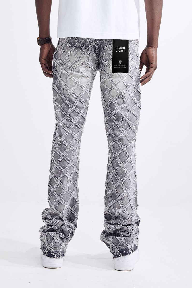 BLCK Light - MEN'S FLARE FIT PATCH WORK JEANS