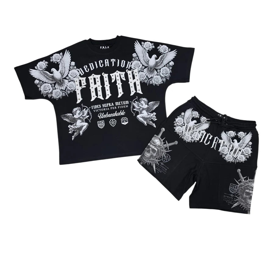 PBLK - FAITH, DOVE AND SKULL SHORT SET