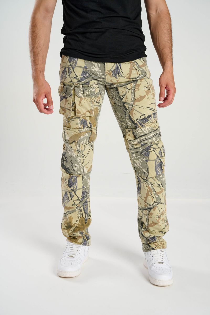 Taker - "SLIM STRAIGHT" CAMO PANTS WITH MULTI POCKETS