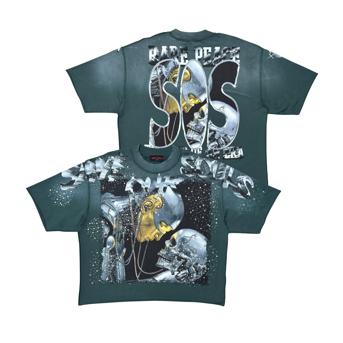 RAREPEACE - AI SKULL TEE W/ RHINESTONE DETAIL TEE