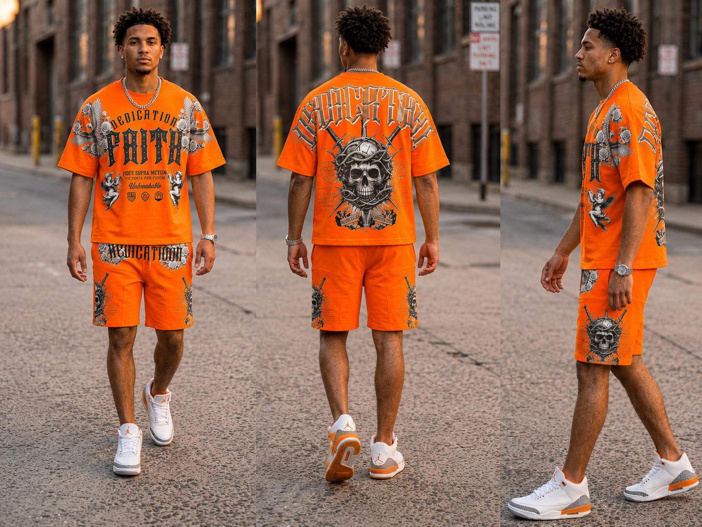 PBLK - FAITH, DOVE AND SKULL SHORT SET