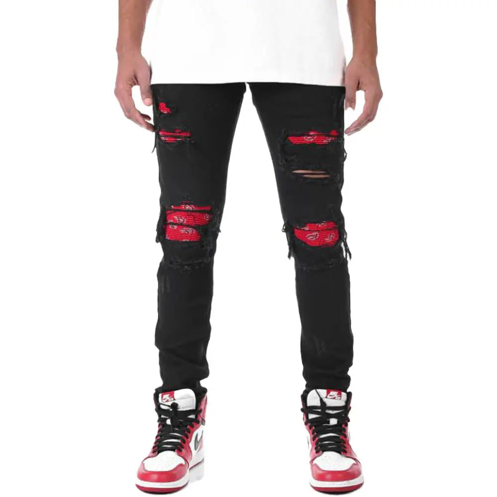 KDNK - CONTRAST UNDER PATCHED JEANS SKINNY FIT