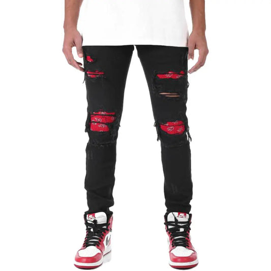 KDNK - CONTRAST UNDER PATCHED JEANS SKINNY FIT