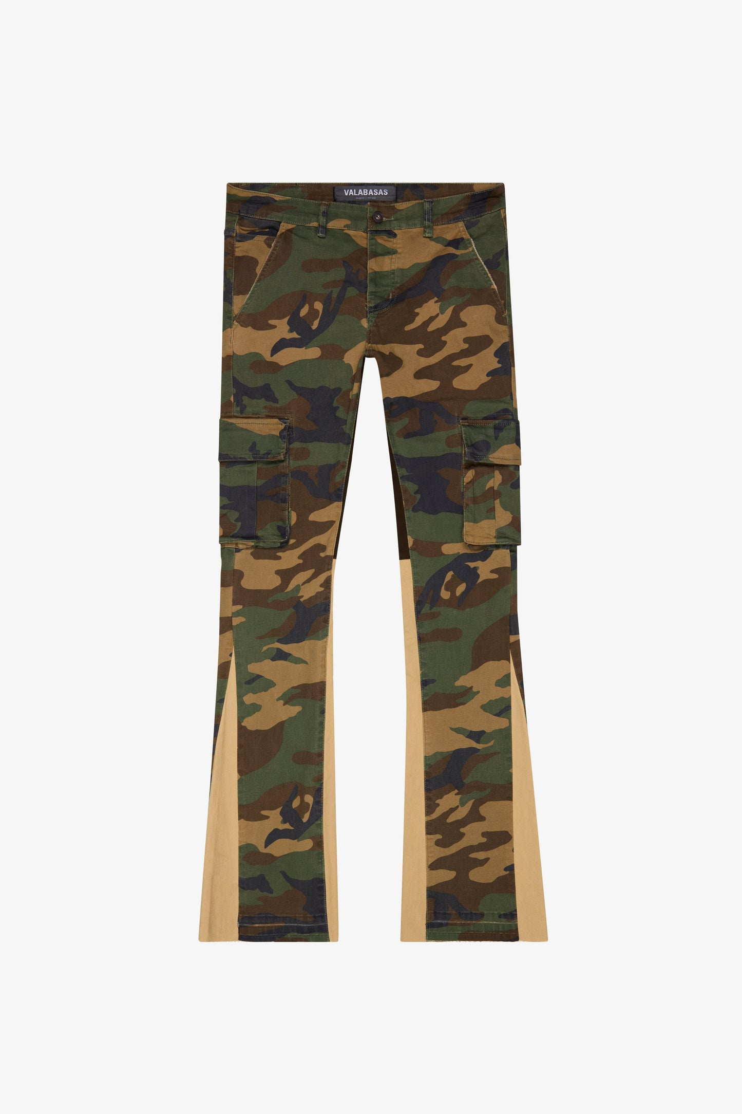 VALABASAS - “COMMANDER " FOILAGE GREEN STACKED FLARE JEAN