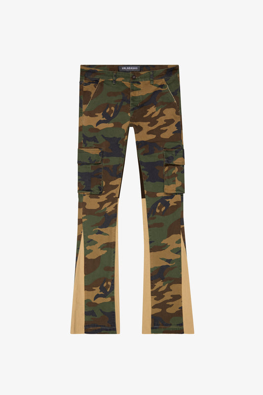 VALABASAS - “COMMANDER " FOILAGE GREEN STACKED FLARE JEAN