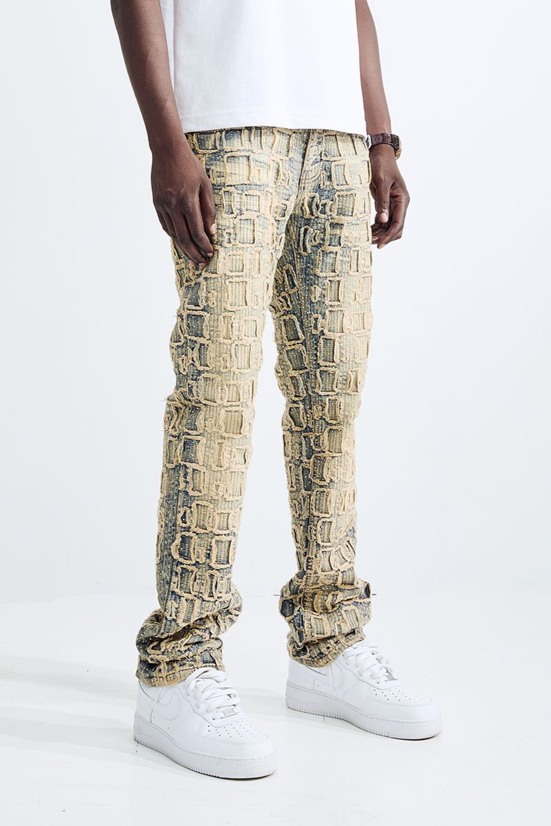 BLCK Light - MEN'S STRAIGHT FIT PATCH WORK JEANS