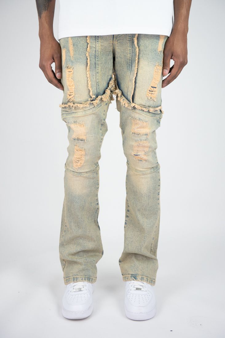 BLCK Light - MEN'S FLARE FIT PREMIUM WASH DENIM