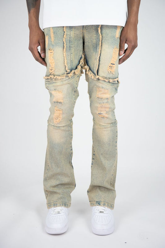 BLCK Light - MEN'S FLARE FIT PREMIUM WASH DENIM