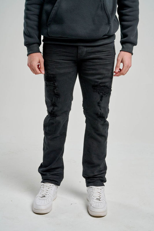 Spark - "SLIM FIT" STRETCH JEANS WITH 3D CRINKLE & RIP/REPAIR