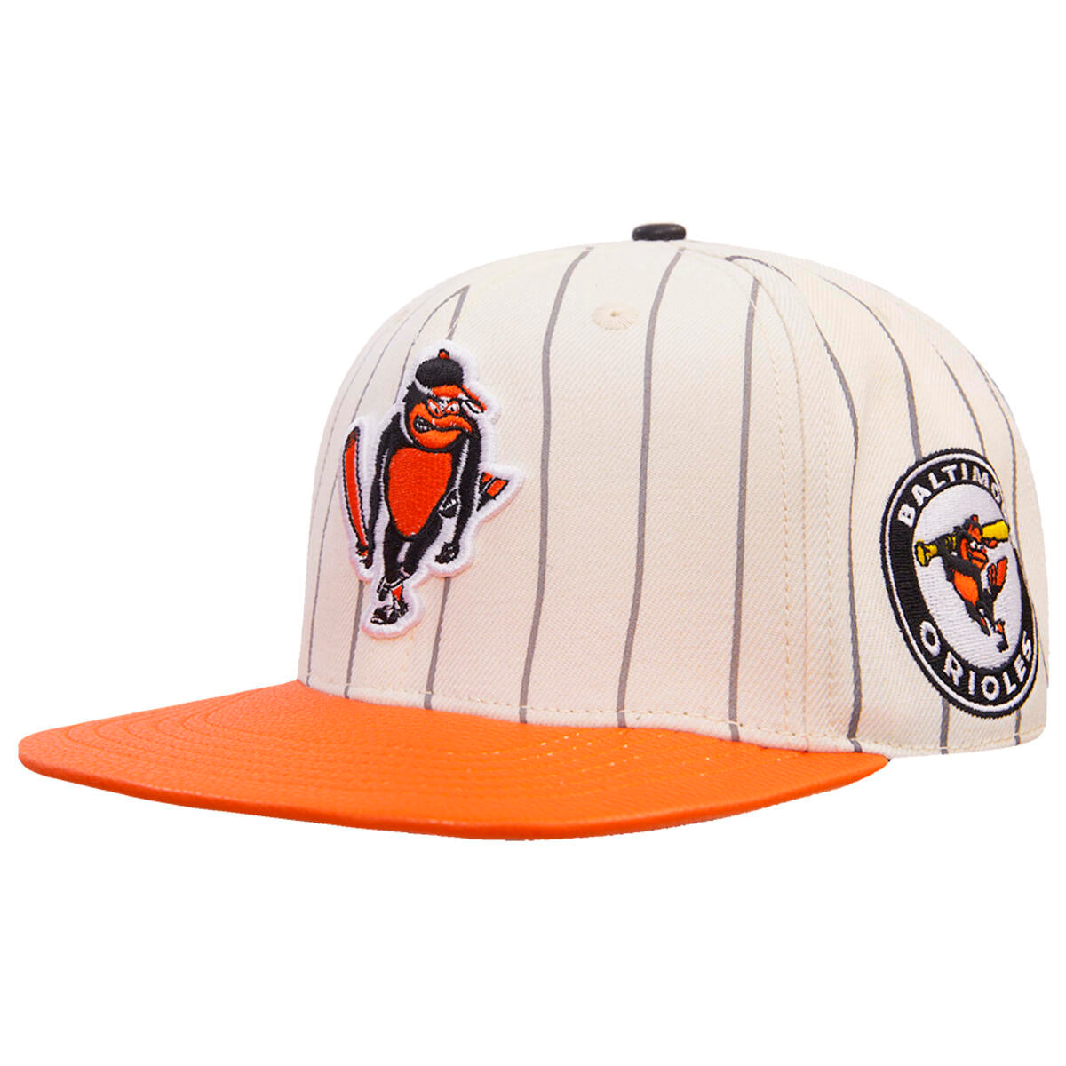 Pro Standard- BALTIMORE ORIOLES PINSTRIPE Leather Snapback Hat