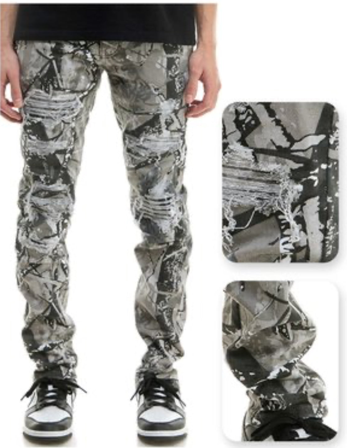 KDNK - Hunting Camo Patched Jeans