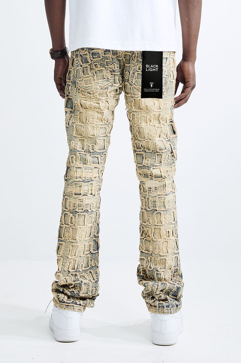 BLCK Light - MEN'S STRAIGHT FIT PATCH WORK JEANS