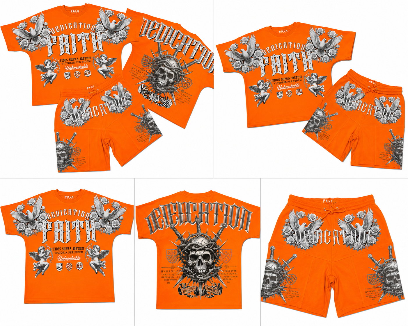 PBLK - FAITH, DOVE AND SKULL SHORT SET