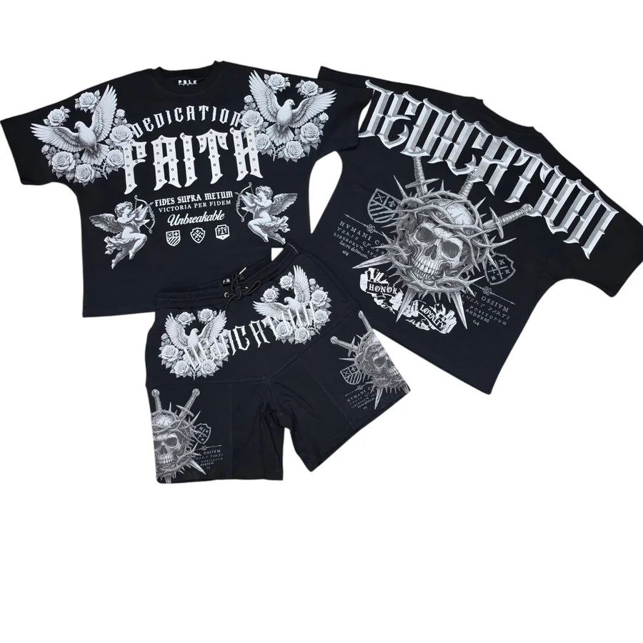 PBLK - FAITH, DOVE AND SKULL SHORT SET