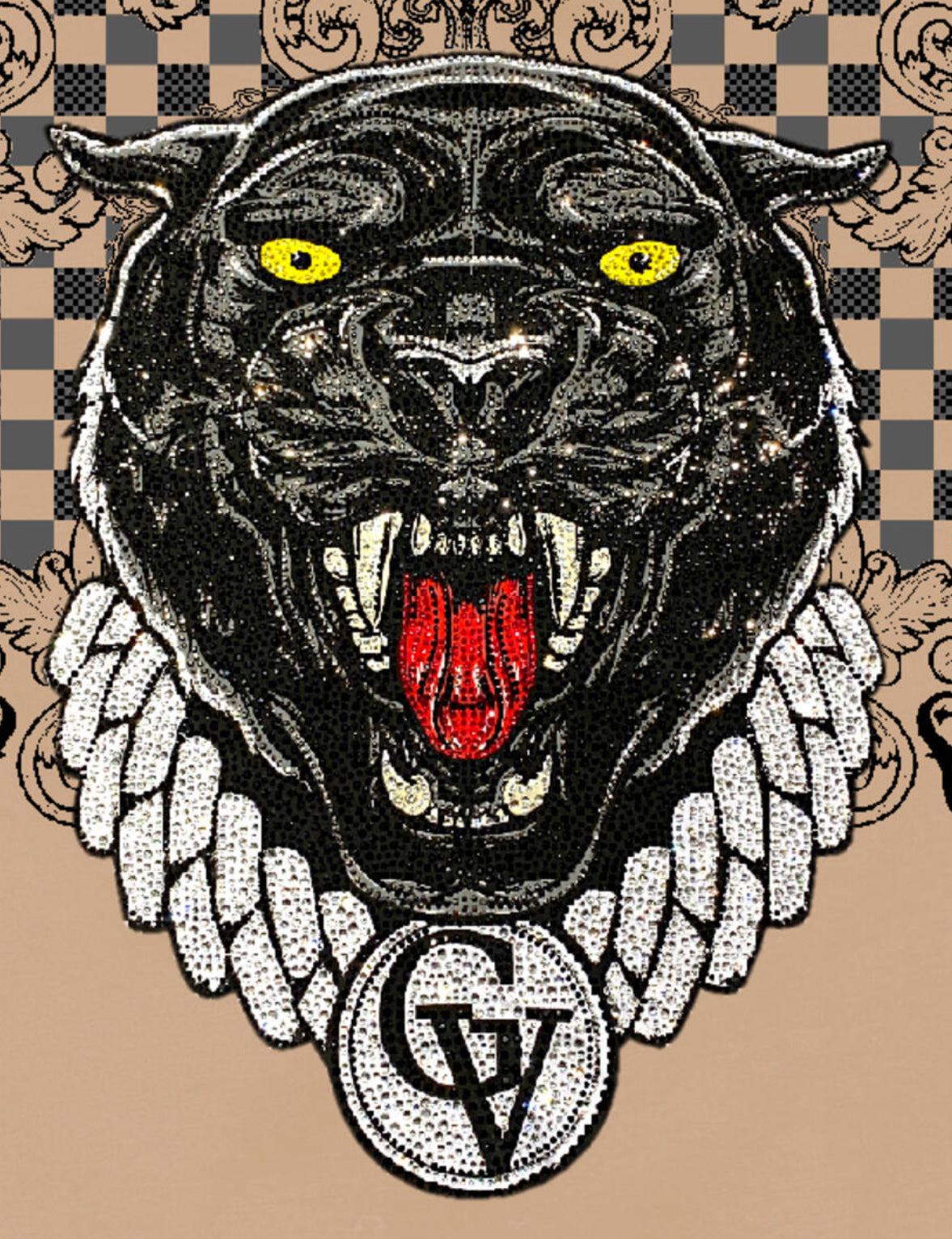 George V - Jaguar Rhinestone T-Shirt