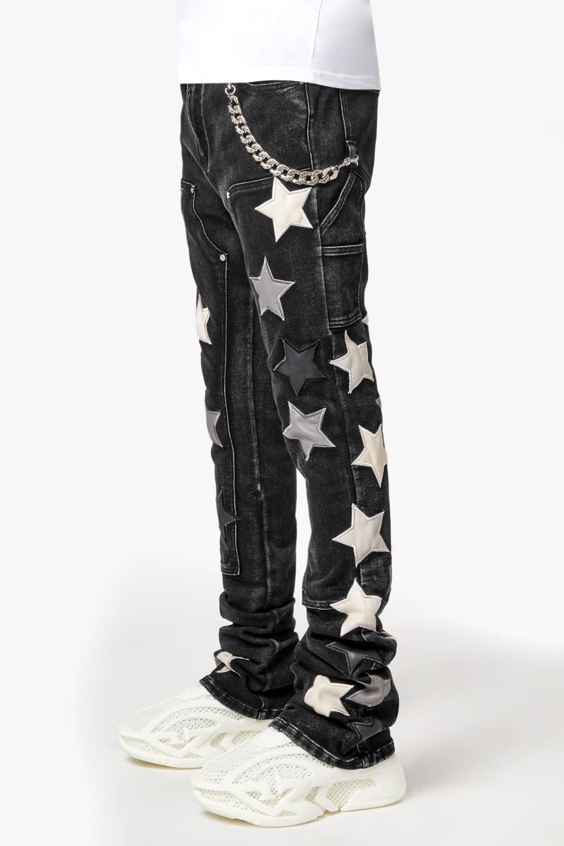 Guapi - Obsidian Black Vintage Stars Denim Jean