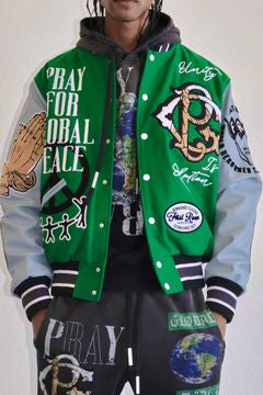 First Row - “Pray For Global Peace” Varsity Jacket