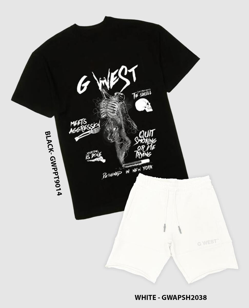 G West - Smoke Skeleton Short Set