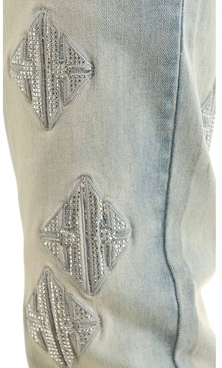 KDNK - SIGIL RHINESTONE SKINNY JEANS
