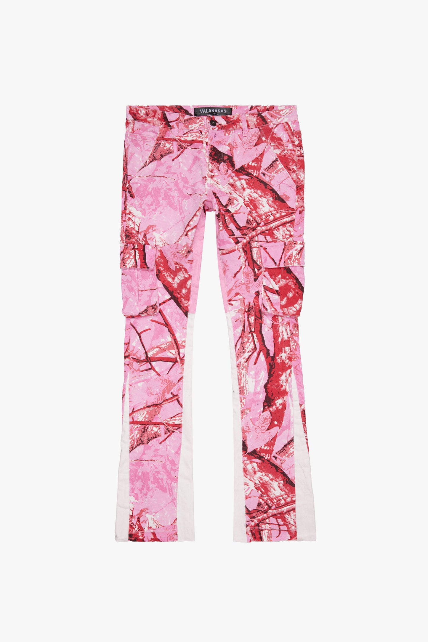 VALABASAS - "COMMANDER" ORCHID CAMO STACKED FLARE JEAN