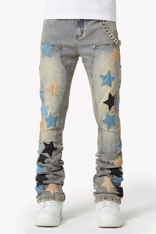 Guapi - Powder Blue Vintage Stars Denim Jean