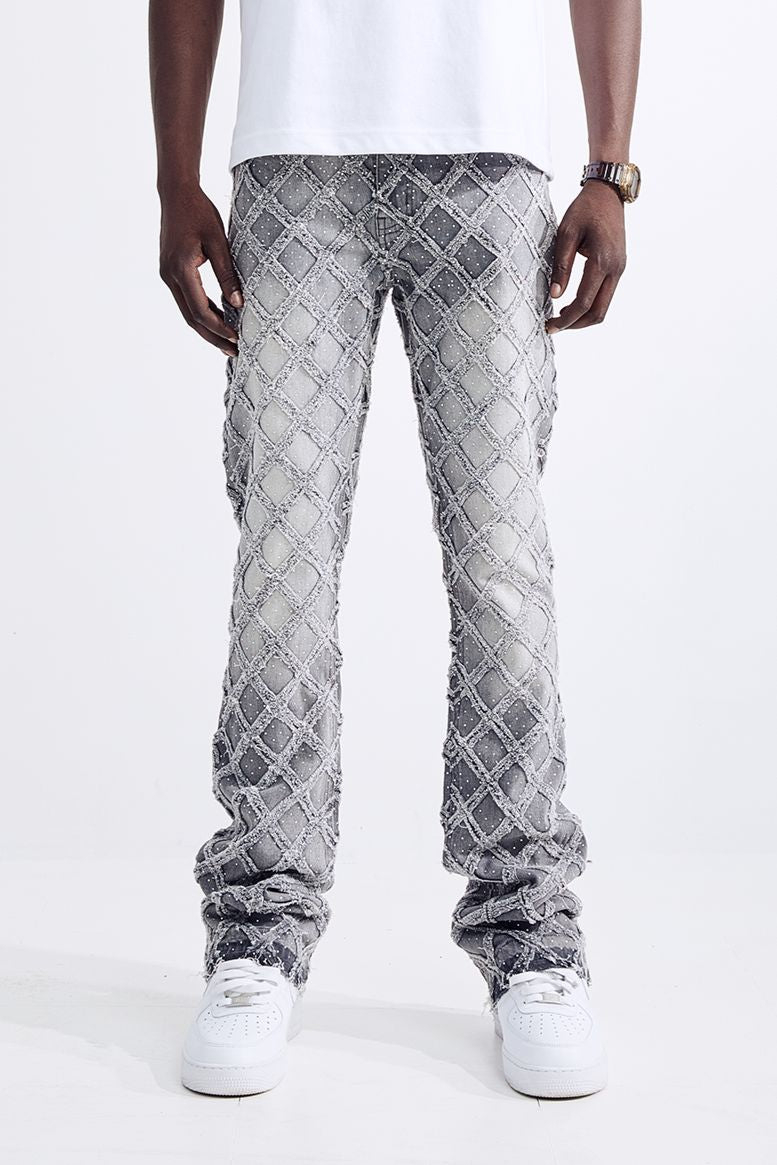 BLCK Light - MEN'S FLARE FIT PATCH WORK JEANS