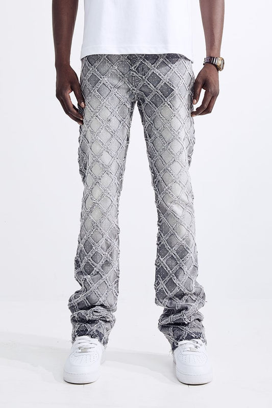BLCK Light - MEN'S FLARE FIT PATCH WORK JEANS