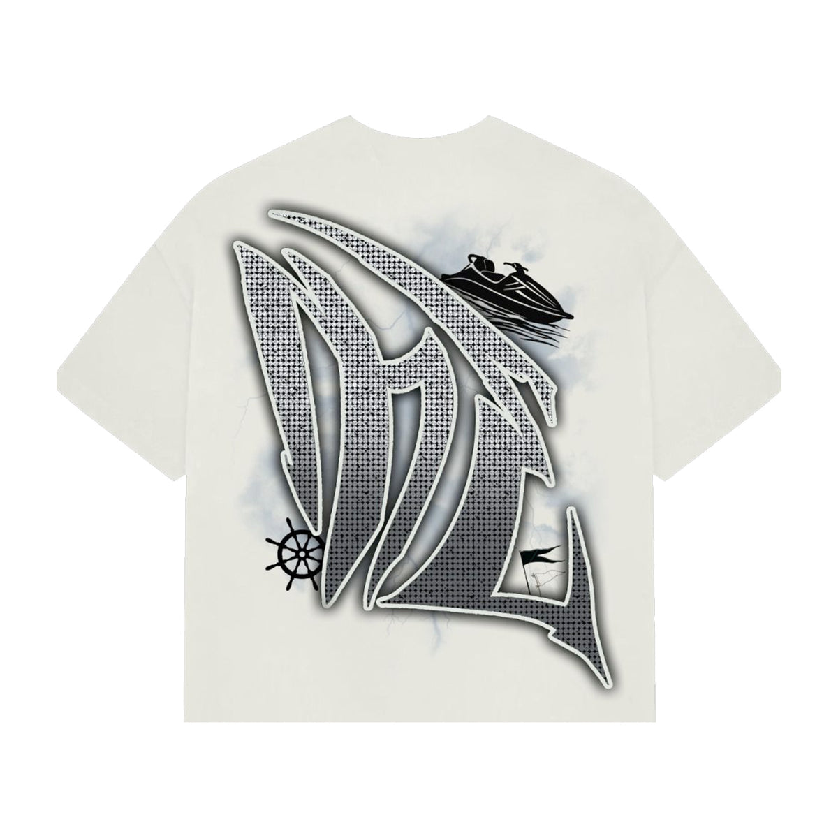 Mixed Emotion - Cream ‘Jetski’ Rhinestone Tee