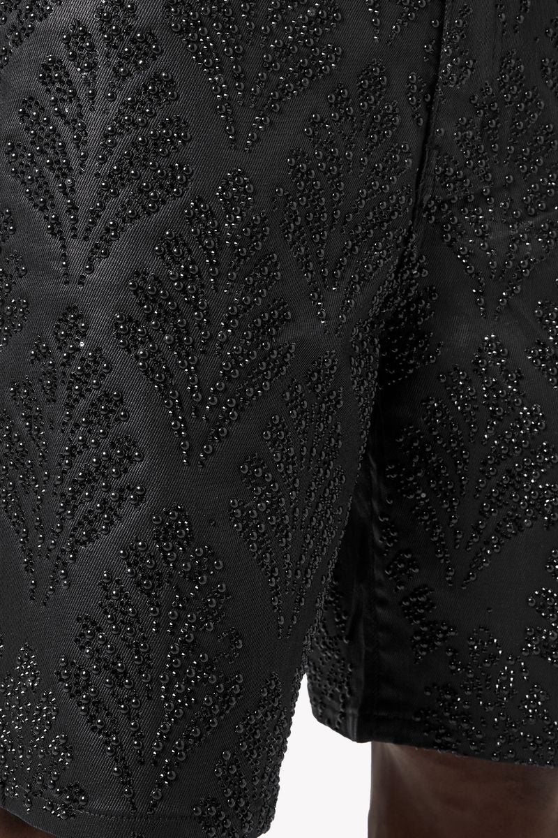 Guapi - All Black Embellished Denim Jean Shorts V2